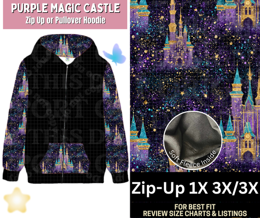 Purple Magic Castle Zip-Up Hoodie