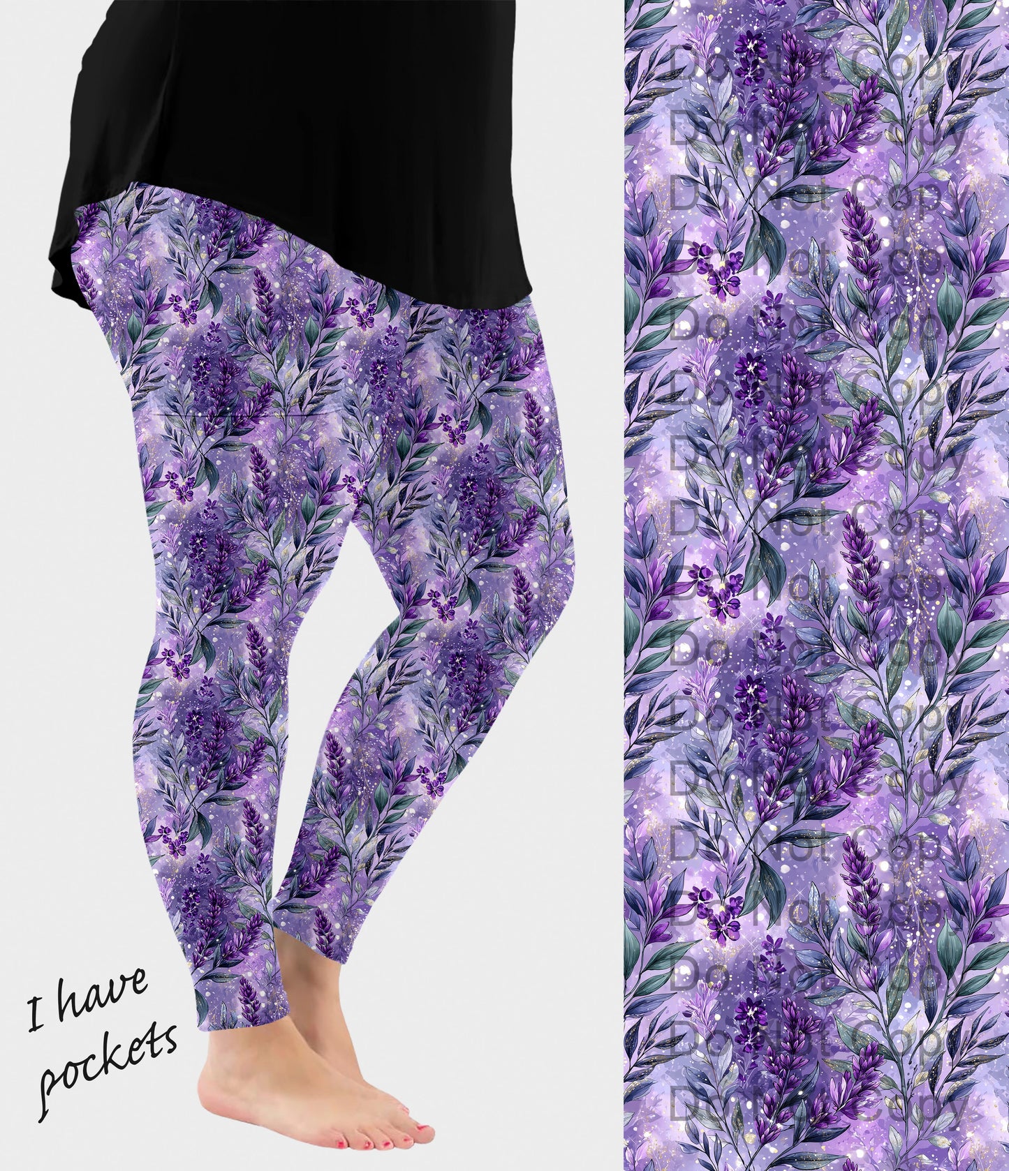 RTS - Purple Lavender Leggings with Pockets