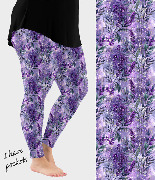 RTS - Purple Lavender Leggings with Pockets