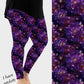 RTS - Purple Peonies Leggings w/ Pockets