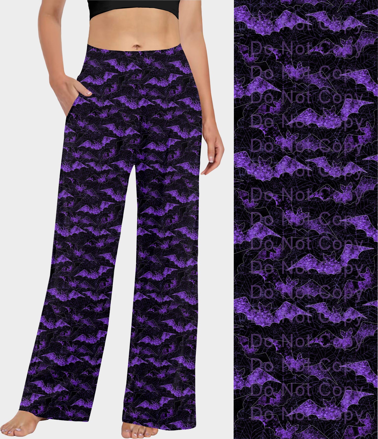 RTS - Purple Grunge Bats Lounge Pants