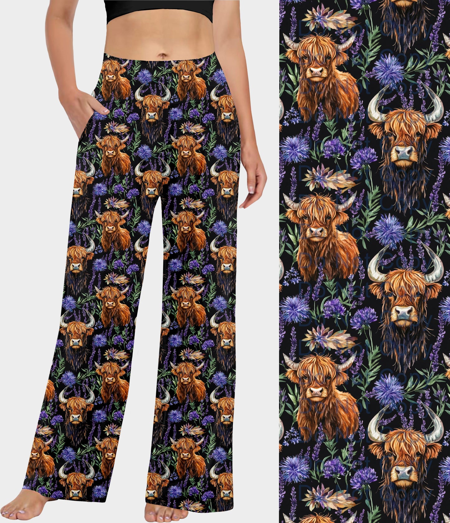 RTS - Purple Highland Cows Lounge Pants