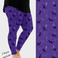 RTS - Purple Star Moon Kitty Leggings w/ Pockets