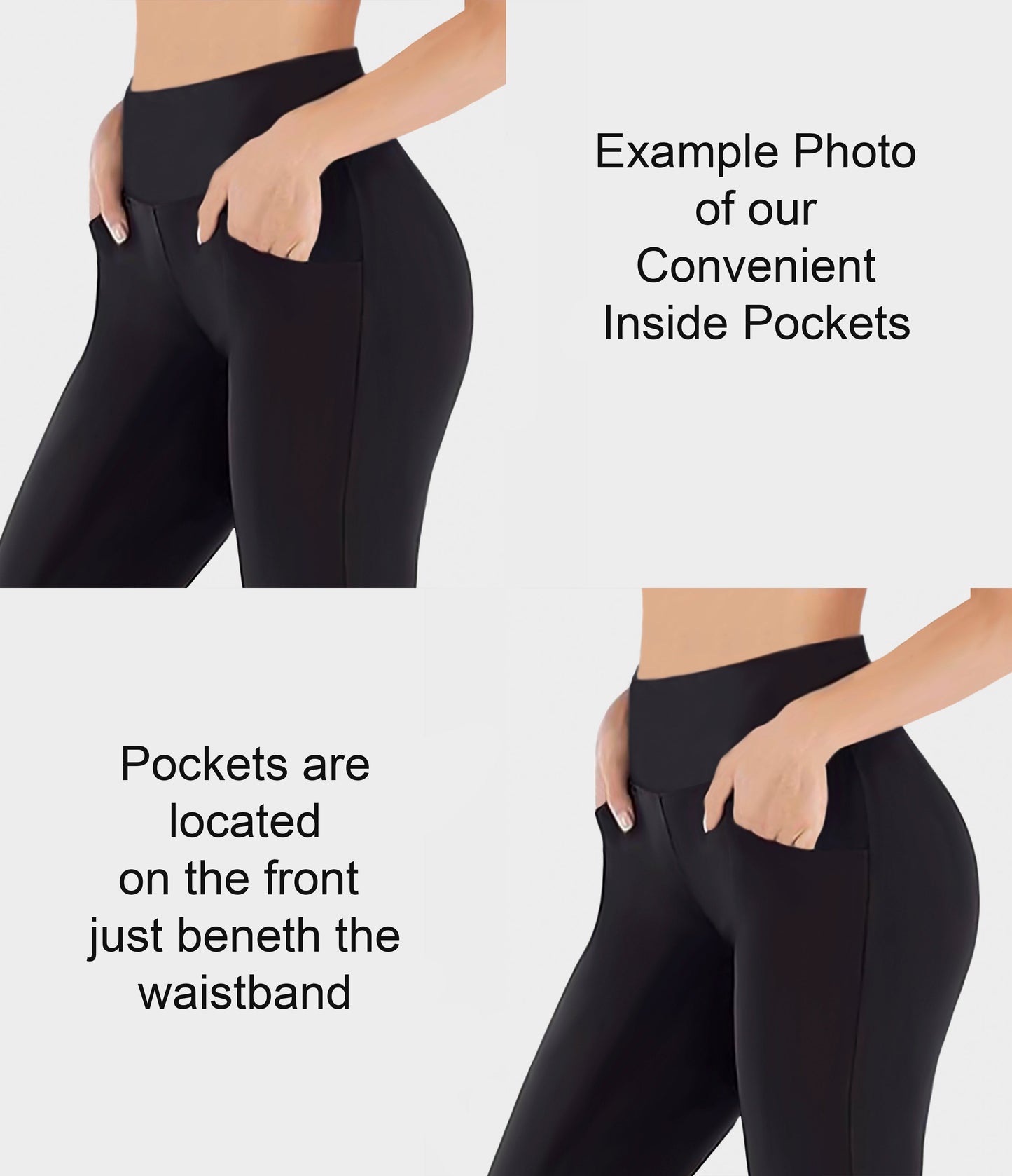 RTS - Solid Black Flare Leggings with Pockets