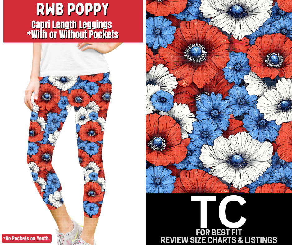 RWB Poppy Capri Length Leggings w/ Pockets