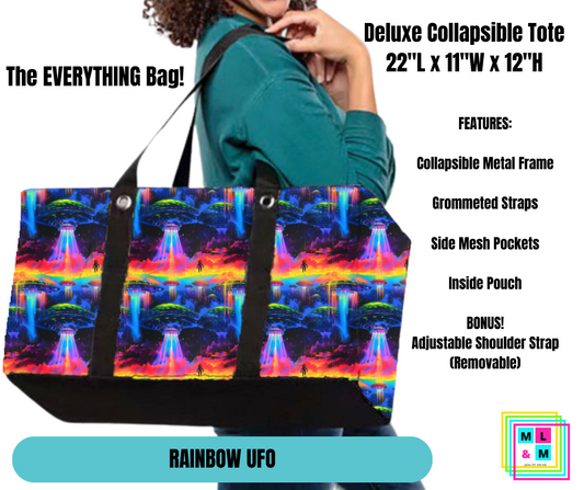 Rainbow UFO Collapsible Tote