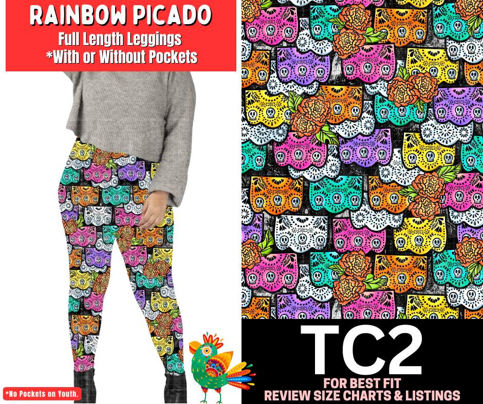 Rainbow Picado Full Length Leggings w/ Pockets