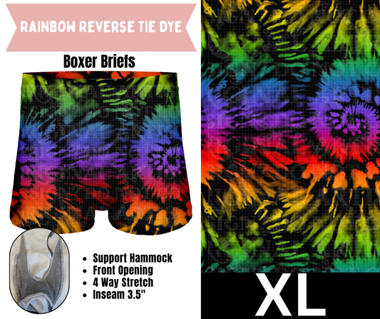 Rainbow Reverse Tie Dye Boxer Briefs
