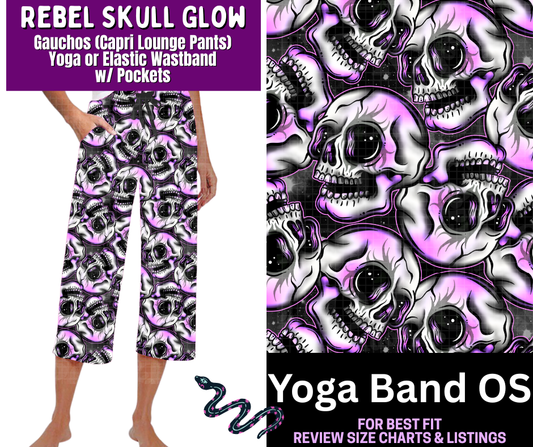Rebel Skull Glow Capri Gauchos