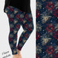 RTS - Red and Gold Fireworks Leggings with Pockets