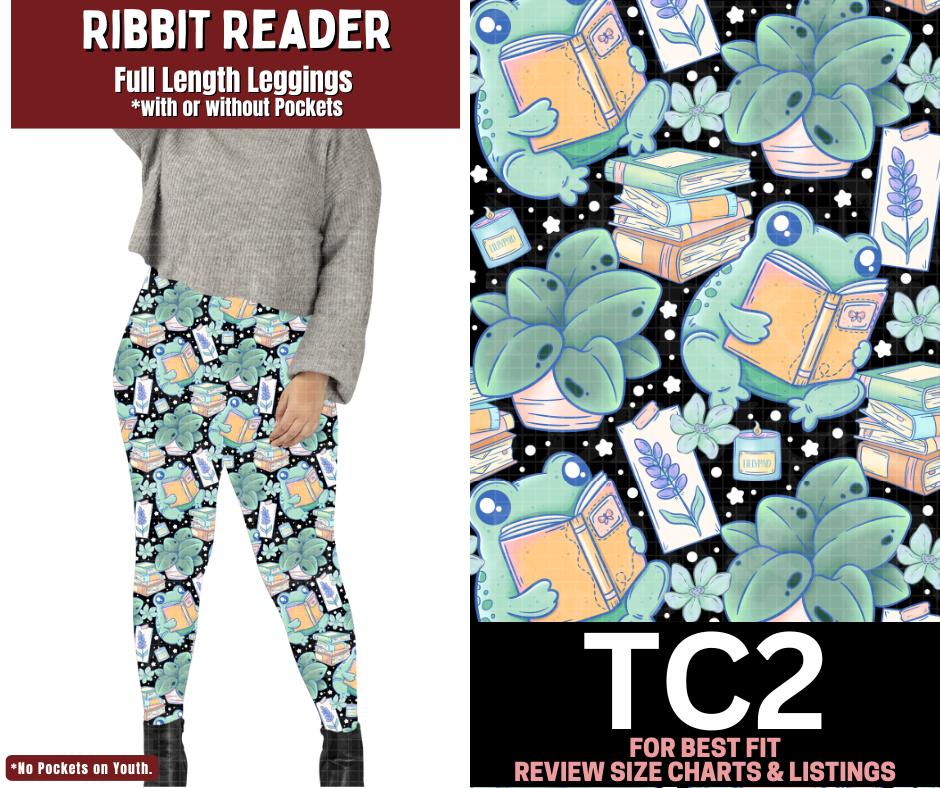 Ribbit Reader Full Length Leggings w/ Pockets