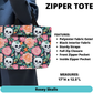 Rosey Skulls Zipper Tote