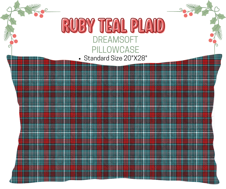 Ruby Teal Plaid Dreamsoft Pillowcases