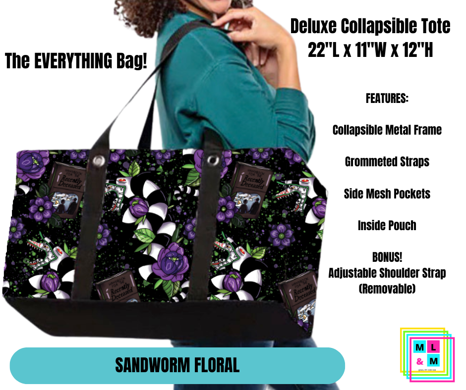 Sandworm Floral Collapsible Tote