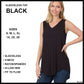 RTS - Sleeveless V-Neck Top - Black