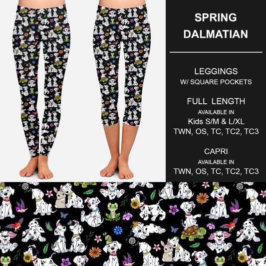 RTS - Spring Dalmatian Leggings w/ Pockets