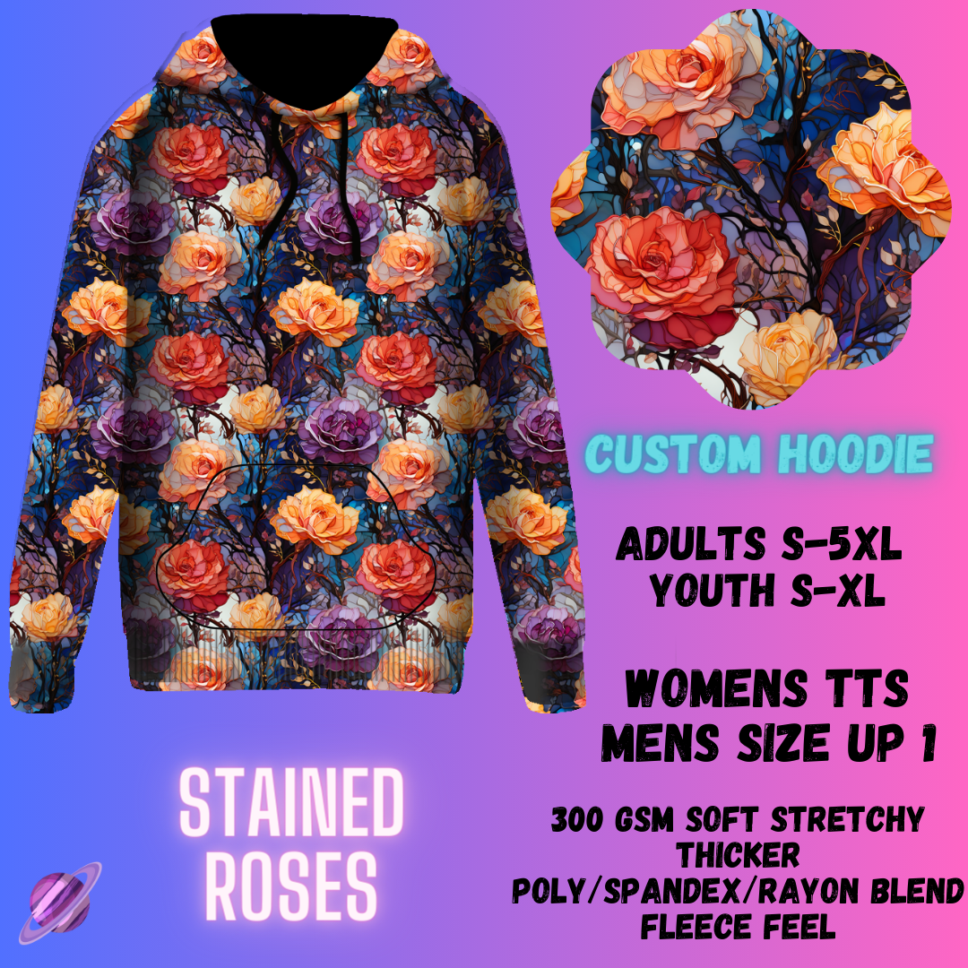 PULLOVER HOODIE RUN 1-STAINED ROSES