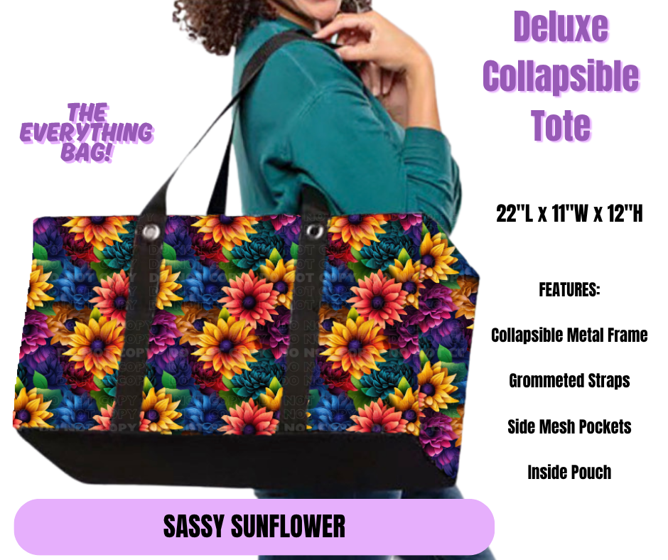 Sassy Sunflower Collapsible Tote