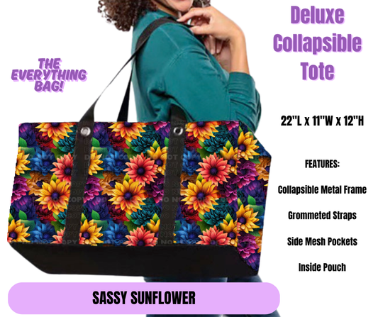 Sassy Sunflower Collapsible Tote