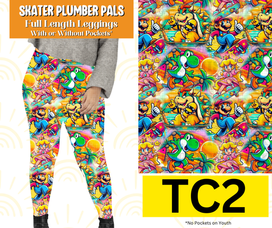 Skater Plumber Pals Full Length Leggings w/ Pockets