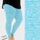 RTS - Sky Blue Paisley Sparkle Leggings w/ Pockets