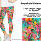 Grapefruit Watercolor Capri Length w/ Pockets