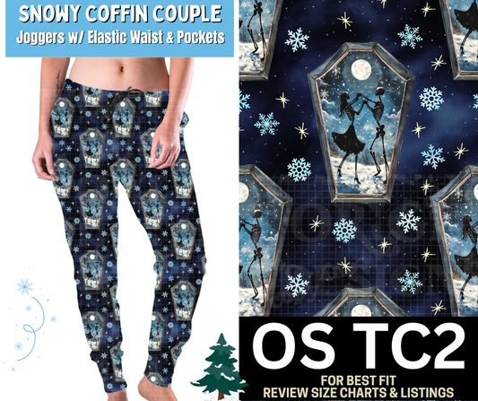 Snowy Coffin Couple Joggers Choose Fleece or Traditional