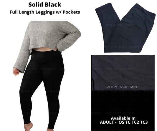 Solid Black Full Length w/ Pockets