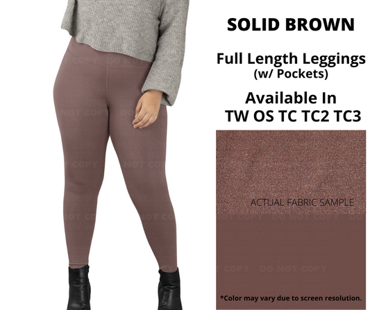 Solid Brown Full Length w/ Pockets