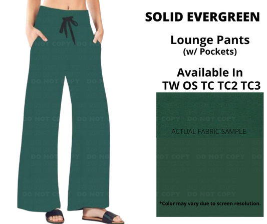 Solid Evergreen Full Length Lounge Pants