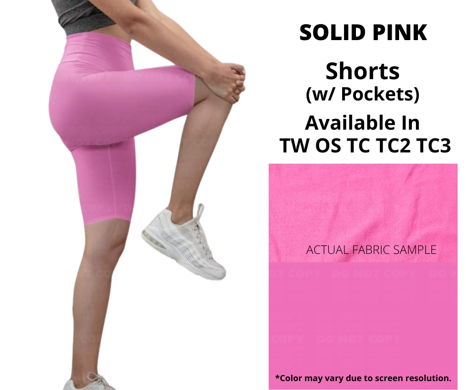 Solid Pink 10" Jamaica Shorts