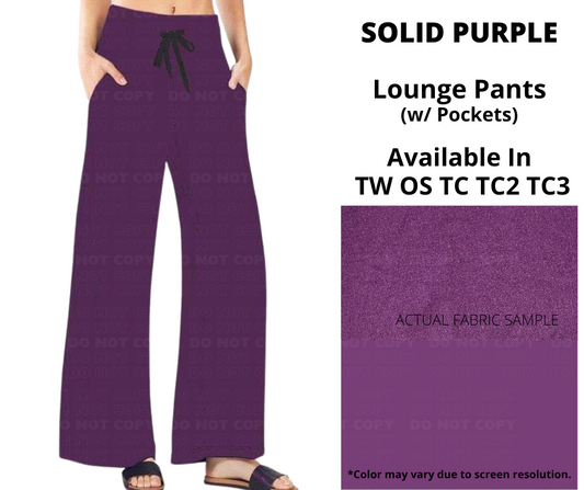 Solid Purple Full Length Lounge Pants