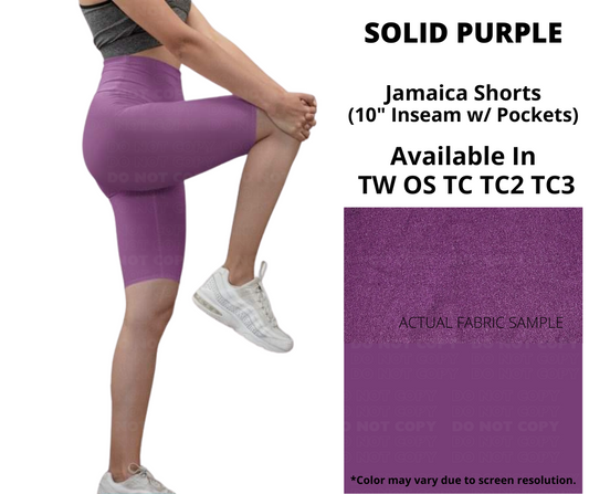 Solid Purple 10" Jamaica Shorts