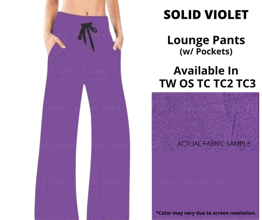 Solid Violet Full Length Lounge Pants