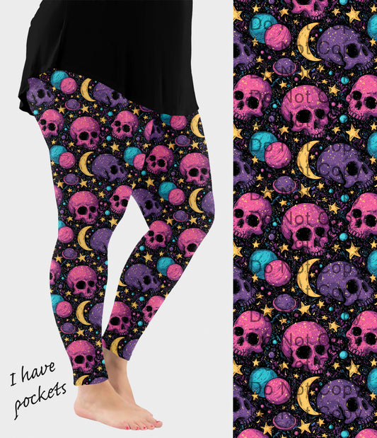 RTS - Space Skulls Leggings with Pockets