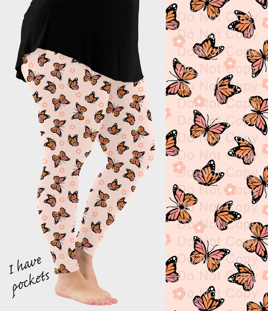RTS - Spring Butterfly Leggings w/ Pockets