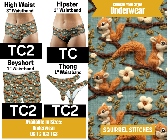 Squirrel Stitches Thong Underwear