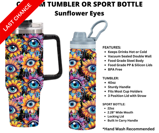 Sunflower Eyes Custom Sport Bottle