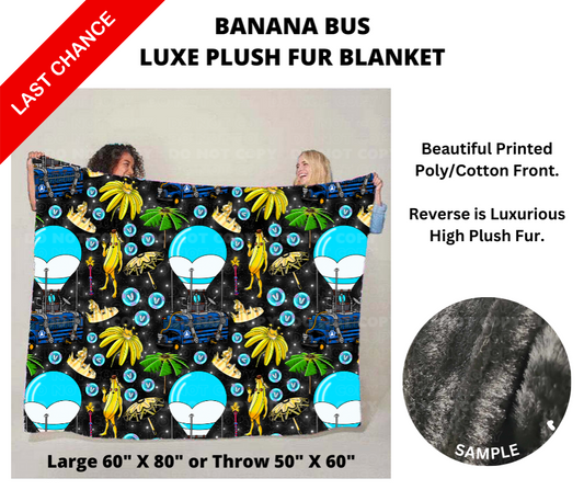 Banana Bus Luxe Plush Fur Blanket