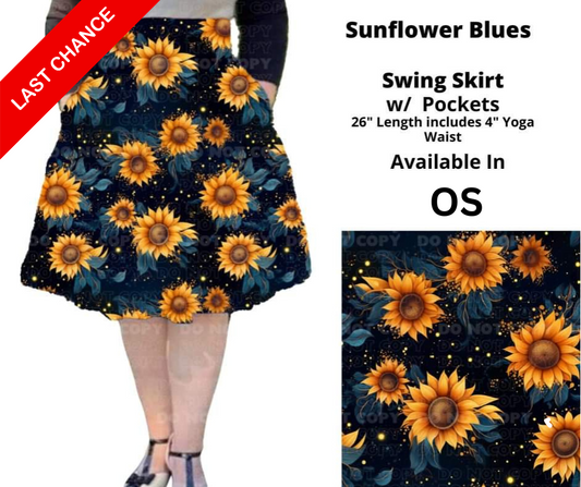 Sunflower Blues Swing Skirt