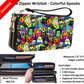 Colorful Spooks Double Zipper Wristlet