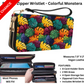 Colorful Monstera Double Zipper Wristlet