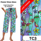 Flower Vines Glass Capri Gauchos