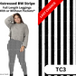 Distressed BW Stripe Full Length Leggings w/ Pockets