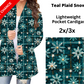 Teal Plaid Snow Pocket Cardigan