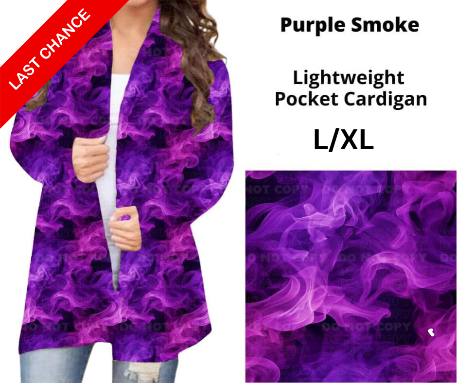 Purple Smoke Pocket Cardigan