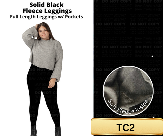 Solid Black Fleece Leggings