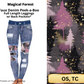 Magical Forest Faux Denim Full Length Peekaboo Leggings