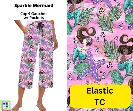 Sparkle Mermaid Capri Gauchos