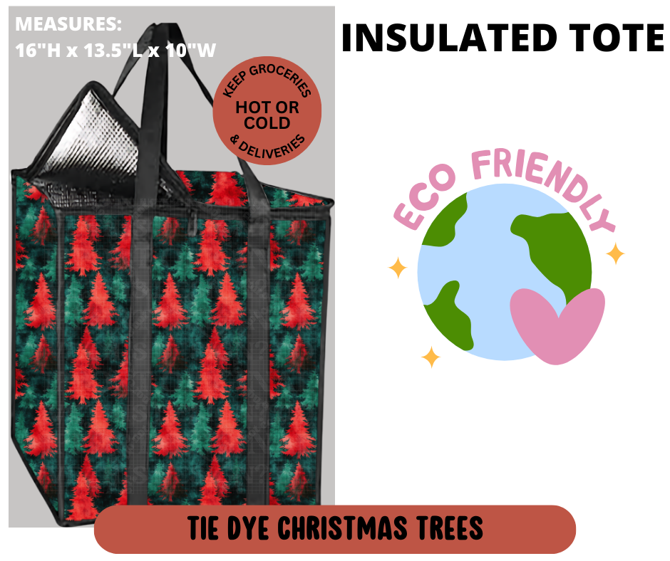Tie Dye Christmas Trees  Insulated Tote